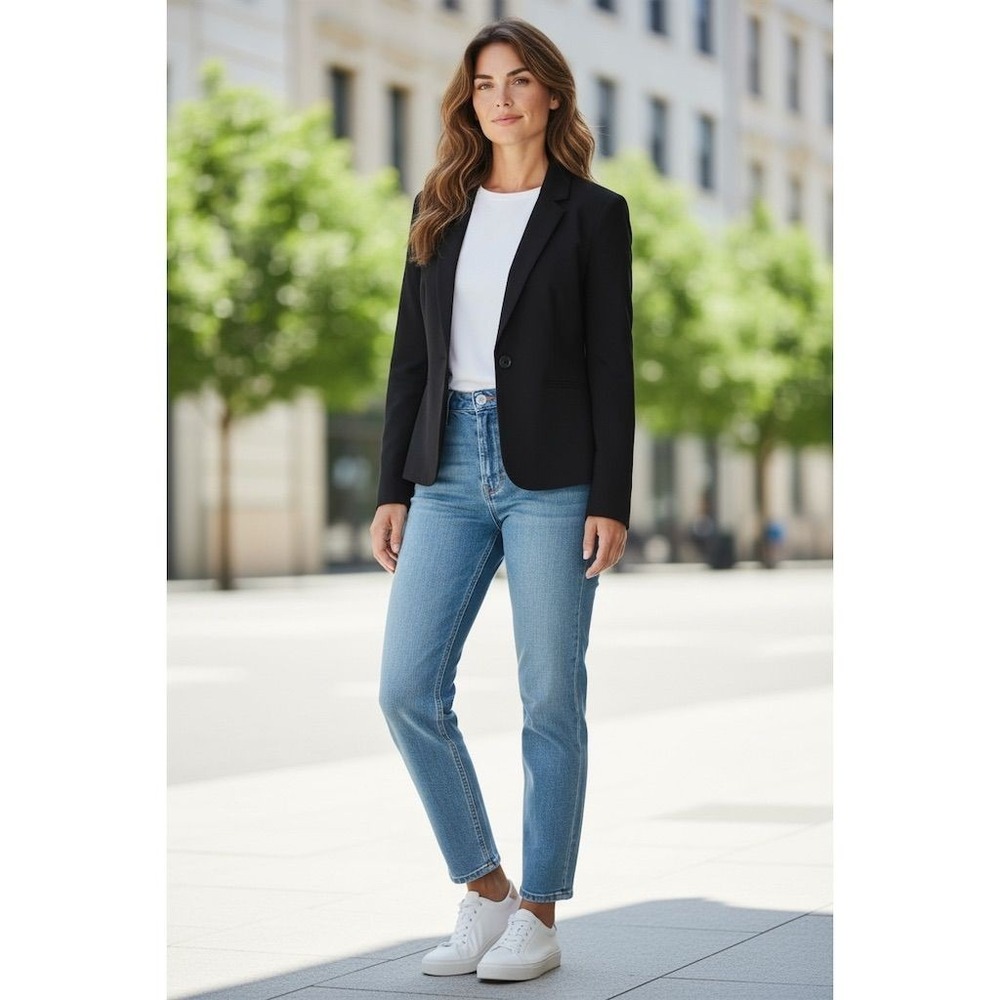 Worthington Women's One-Button Blazer Black Medium Workwear minimalist capsule